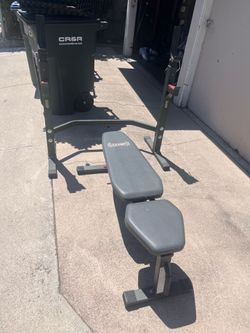 Bench press and squat rack for weights