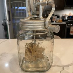 Vintage Glass Butter Churn 