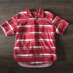 Supreme Striped Race Works 18 Button Up Shirt Size XL