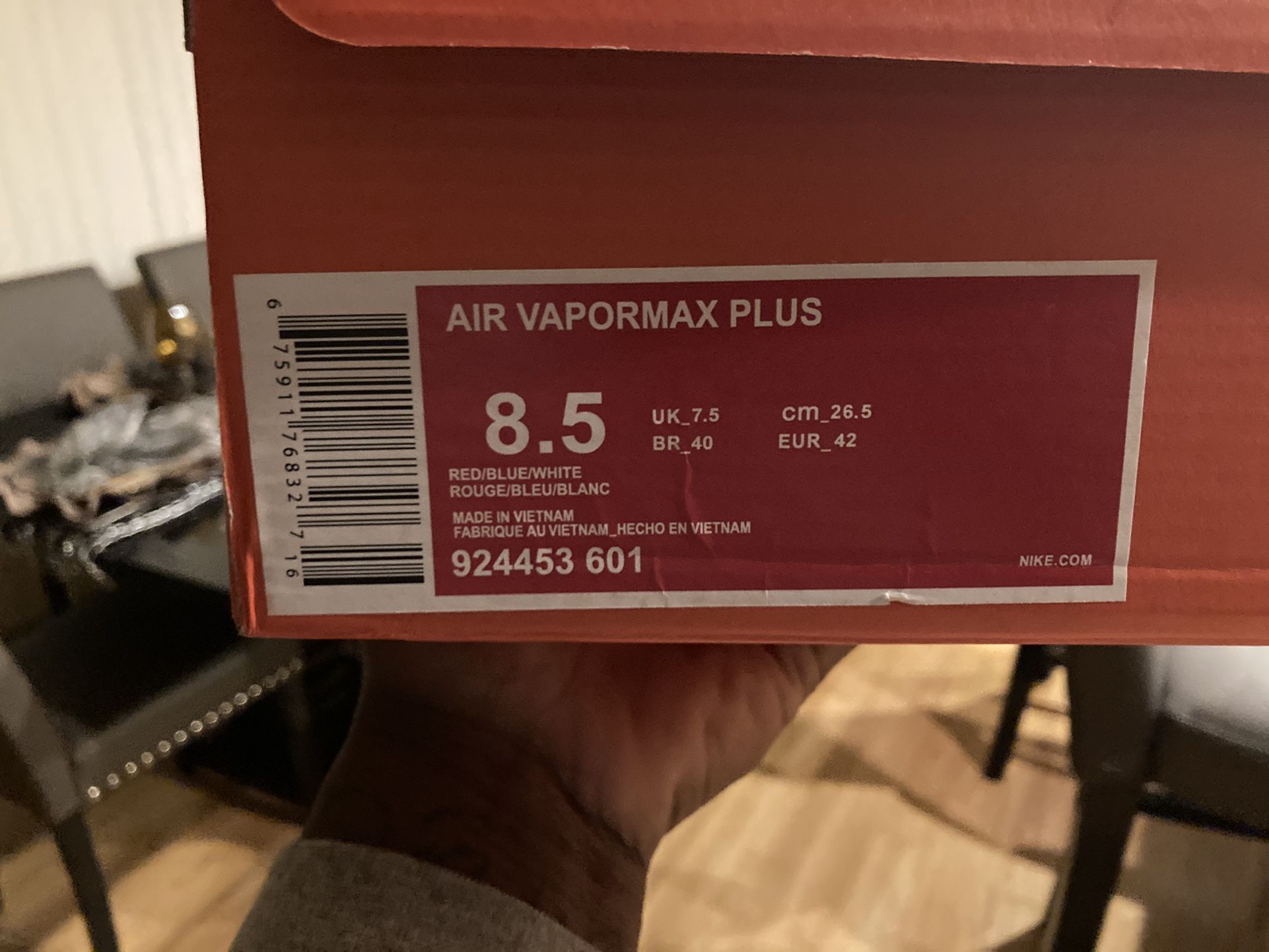 Vapormax bleu blanc clearance rouge