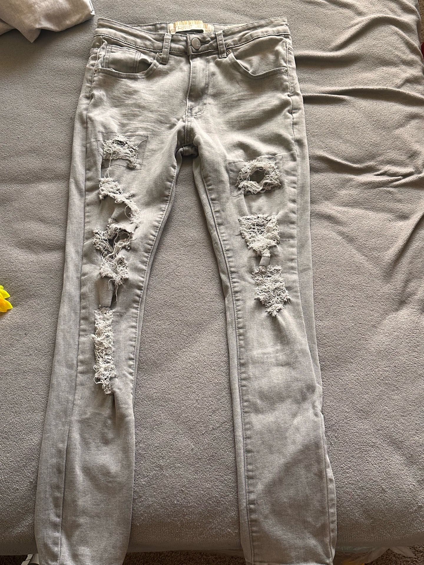 Street Jeans Light Wash Distressed Skinny Jeans