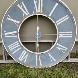 Large Metal Clock - Nice For Outdoor Decor 
