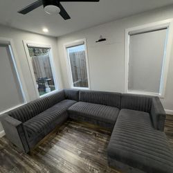 Grey Velvet sectional 