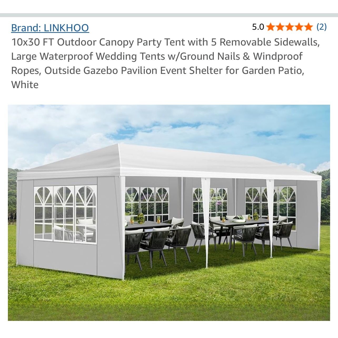 10x30 Tent With Walls