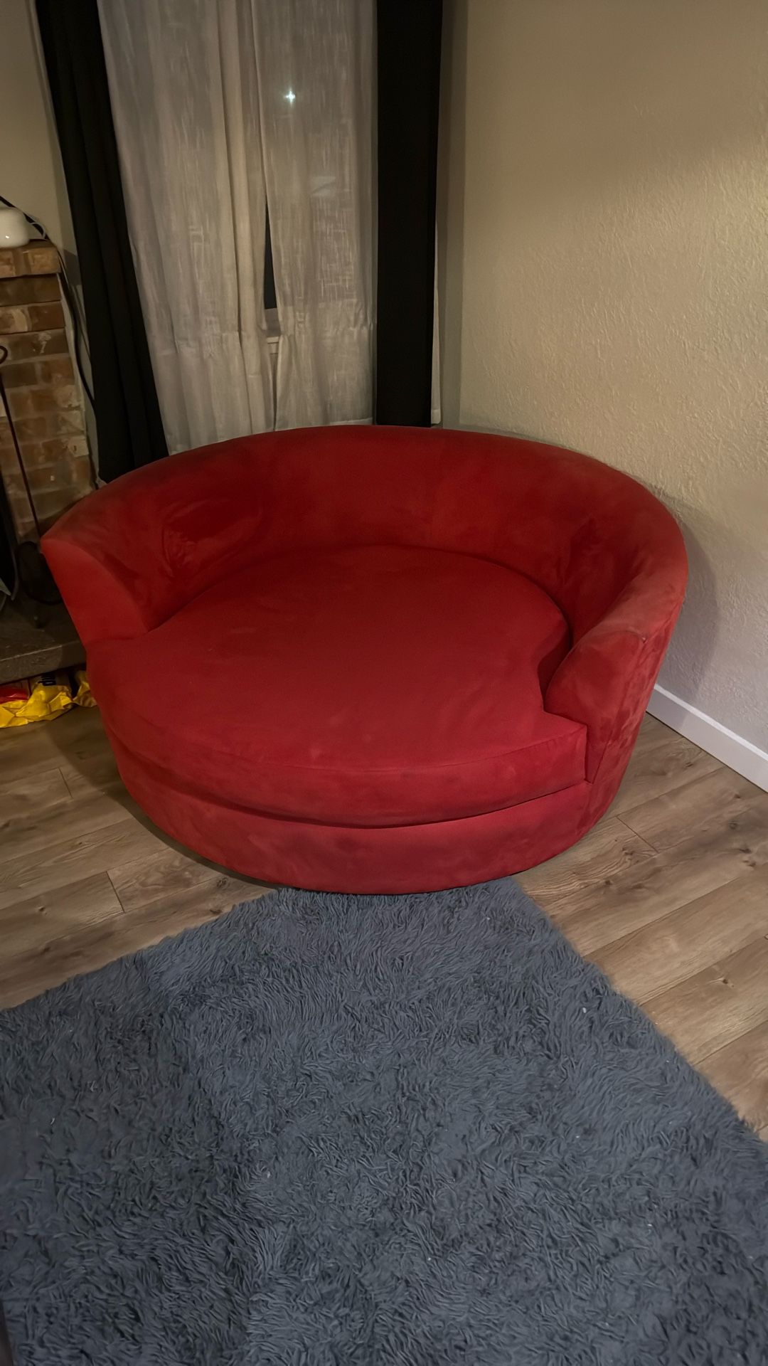 Round Red Love Seat