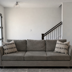 Modern 3-Seater Sofa w/ Accent Pillows – Clean, Great Condition