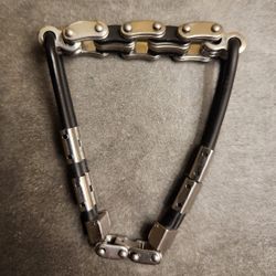 Stainless Steel Black Rubber Silicone Black Silver-Tone Men's Bracelet 