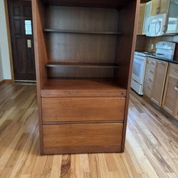 Bookcase w/locking file drawers