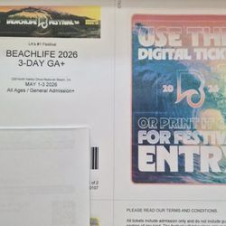 ONE Beachlife Festival GA+ Ticket $750