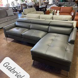 Home Garden Sectional Sofa Couch Leather 