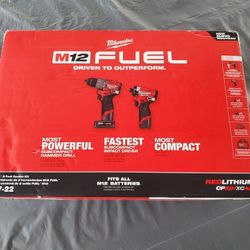 M12 FUEL 12-Volt Lithium-Ion Brushless Cordless Hammer Drill and Impact Driver Combo Kit w/2 Batteries and Bag (2-Tool)