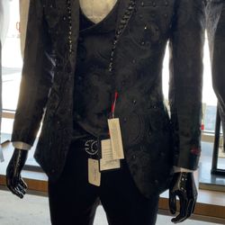 Black Platinum Prom Suit