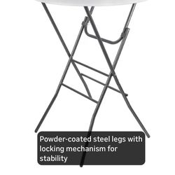 Folding Bar Height Cocktail Table White, 28-Inch  NEW!