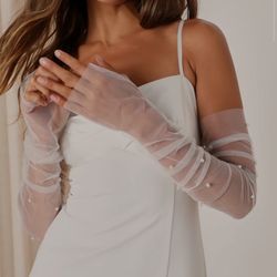 Unworn Wedding Sleeves with Pearls