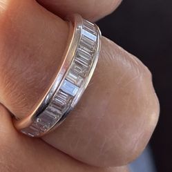 1cttw 14k White Gold Baguette Band 