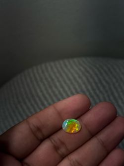 3.8 Ct Natural Ethiopian Opal – Oval Cabochon Fire Opal Loose Gemstone