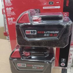 Milwaukee Two 5.0ah Batteries