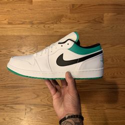 Air Jordan 1 Low White Stadium Green Sz 13 
