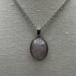 New, Beautiful Rose Quartz Crystal Quartz. Jewelry Bag Included.