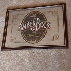 Large Anheuser Busch Amber Bock Beer Sign Beer Mirror Michelob 29 X 21.5"