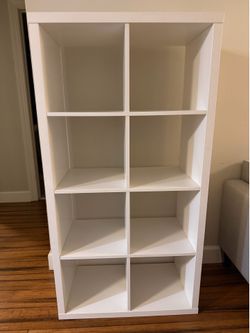 White IKEA KALLAX 8 Cubby Hole Storage Shelf Shelving Unit