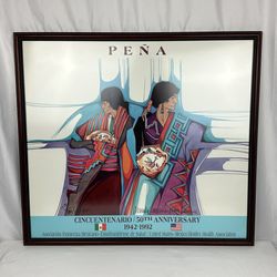 Amado Peña Jr. Signed Celebramos Colcha Series Print - 1991 - Framed Southwest Art