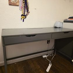 Grey IKEA desk