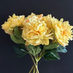 Faux yellow peonies  flower