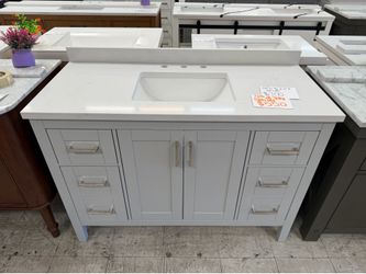 Gray bathroom vanity 48