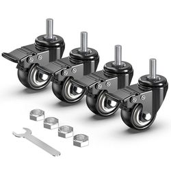 Caster Wheels 2” Set of 4 w/ Locking Brakes Heavy Duty