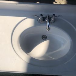 White Double Sink