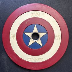 Special Edition Onnit Marvel Captain America Home Gym 45lb Barbell Plates