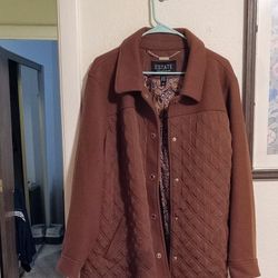 2 XL  ESTATE ISAAC MIZRAHILIVE Brown Button Hp Jacket