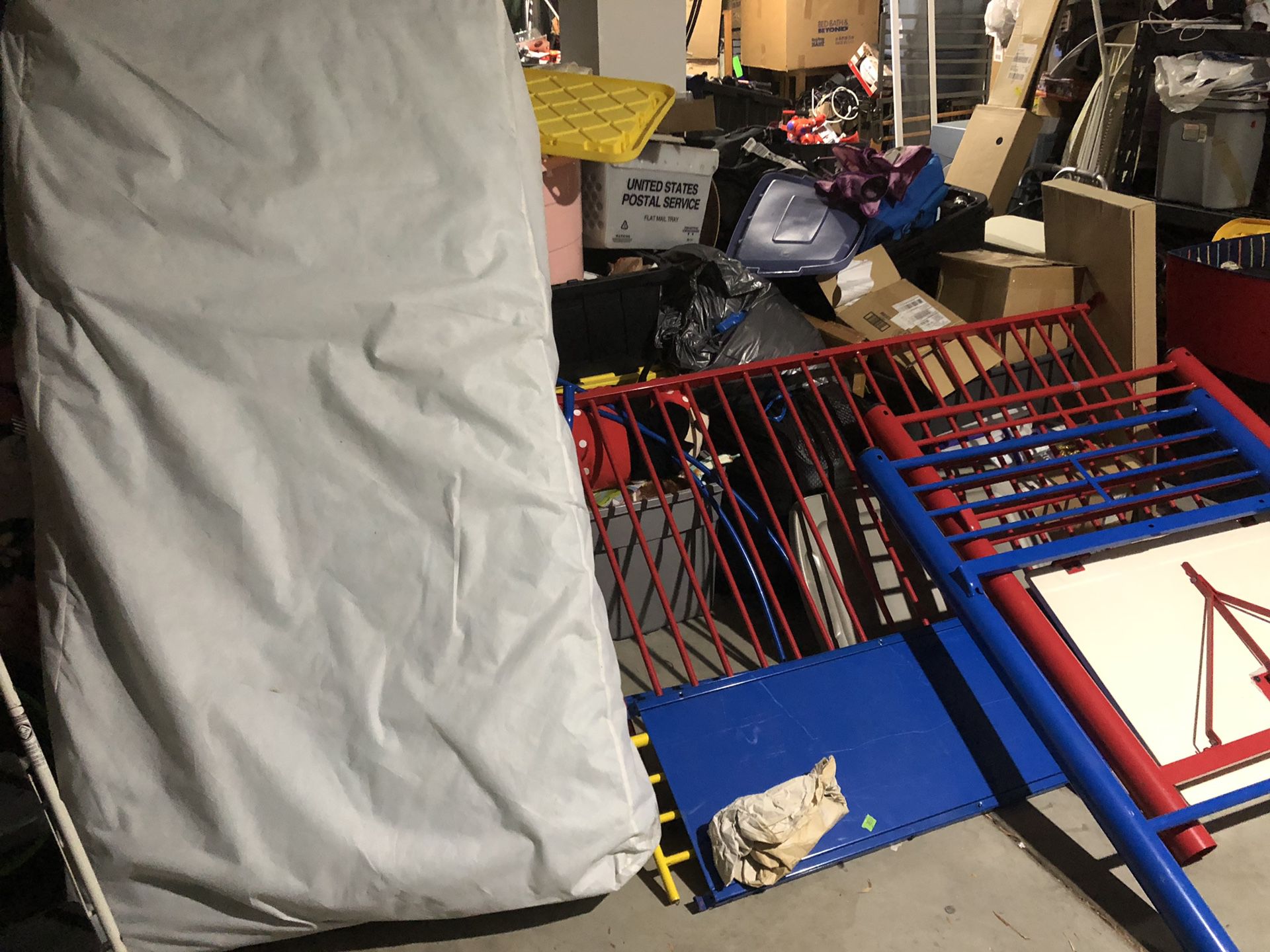 Kid Loft Bed with Slide, Desk, and Mattress