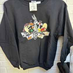 Acme Warner Brothers NWT Youth Black Sweatshirt Size L