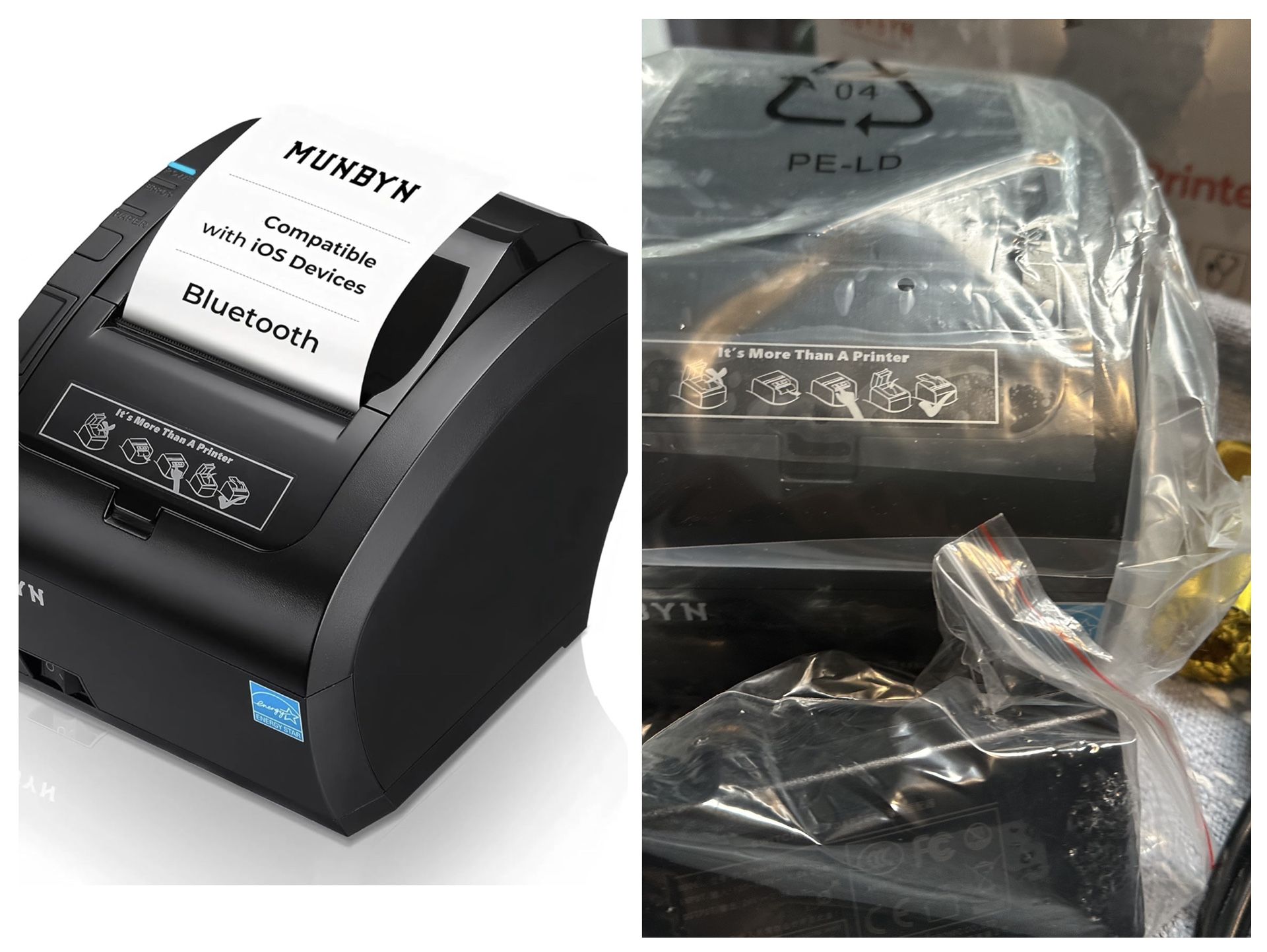 MUNBYN Bluetooth Thermal Receipt Printer P047, 80mm POS Printer, Thermal Printer with USB Serial Ethernet, Bluetooth, Support Android Windows PC (Do N