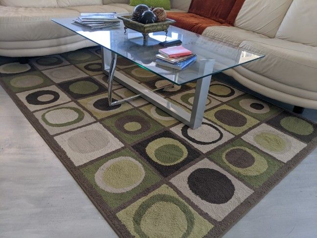 Modern Glass And Metal Coffee Table 53x30 Inches Over $300 Retail