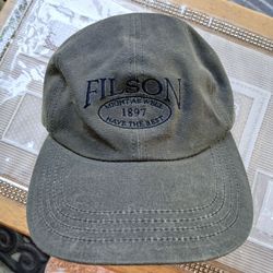 Vintage Filson Waxed Canvas Baseball Cap Made In USA Hunting Outdoor