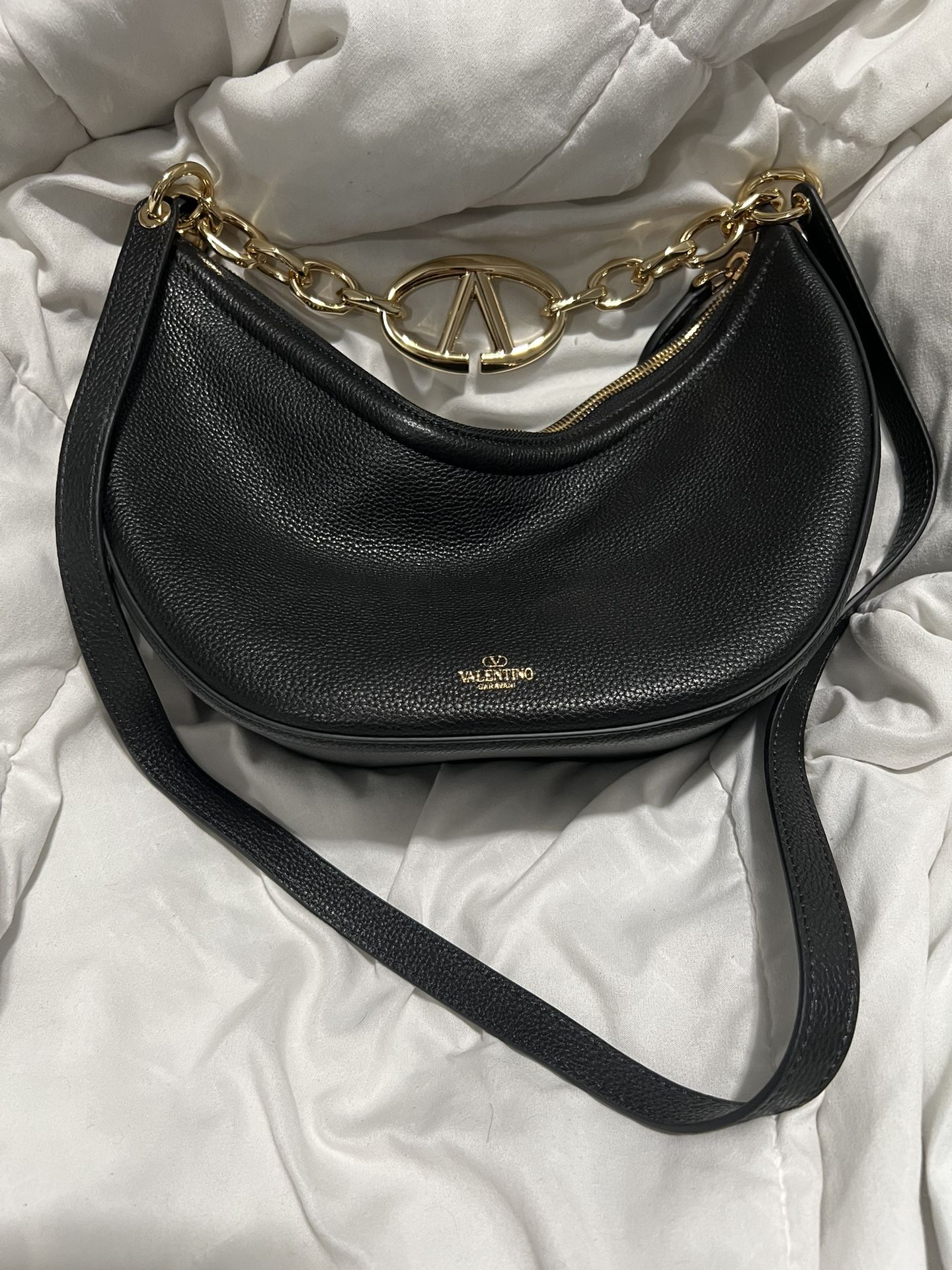  Valentino Garavani Small V Logo Moon Hobo Bag