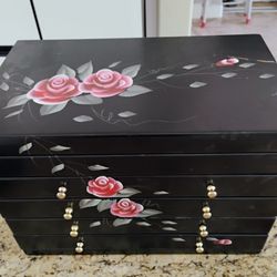 Vintage Style Jewelry Box With Mirror 