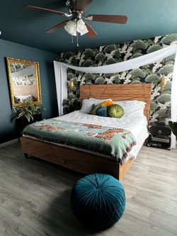 king size wood bed frame – excellent condition $700