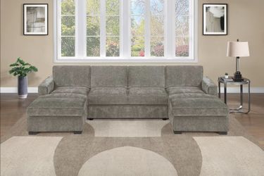 Double Chaise Sectional Black Available