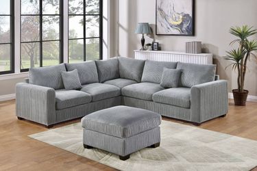 Plush gray sectional (Brand New) 