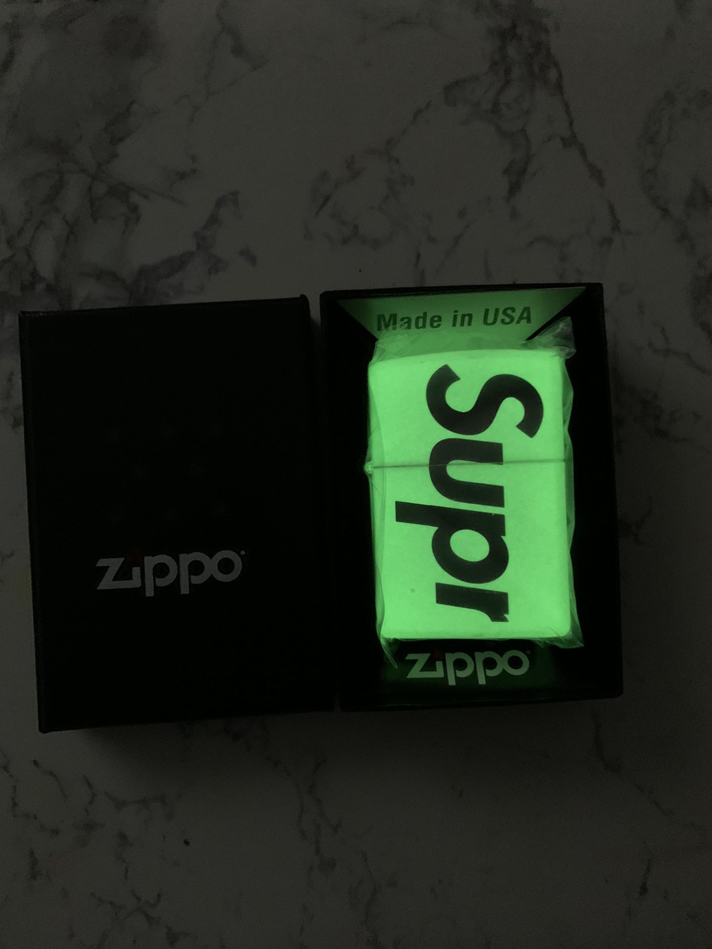 Supreme Zippo Glow in the dark lighter