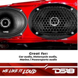 DS18 PRO-ZT Pro Audio Coaxial Midrange Speakers with Built-in Bullet Tweeter, 4-Ohms, Water Resistant - Black Metal Mesh Grill Included (1 Speaker) (6