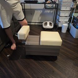 Pedicure Sliding Chair With Storage Compactment