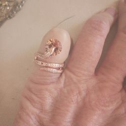 Snake Ring Rose Gold Plated sz 6