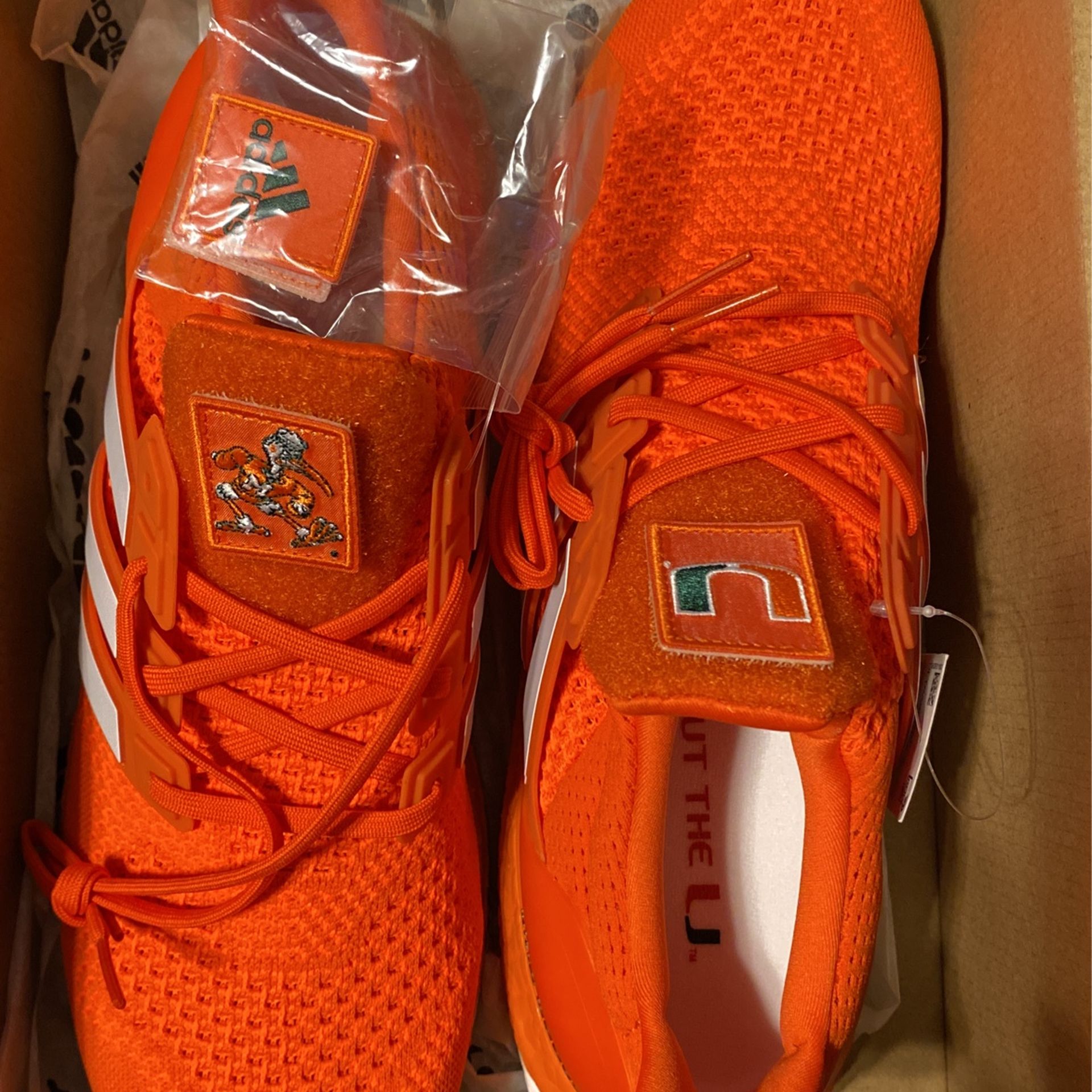 UNIVERSITY OF MIAMI ADIDAS ULTRABOOST SHOES