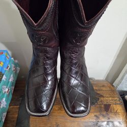 AMERICAN ALLIGATOR BELLY LARGE-SCALE SKIN BOOTS FOR MEN IN NEW CONDITION 