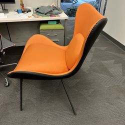 Leather Upholstered Wingback Accent Chair with Pillows